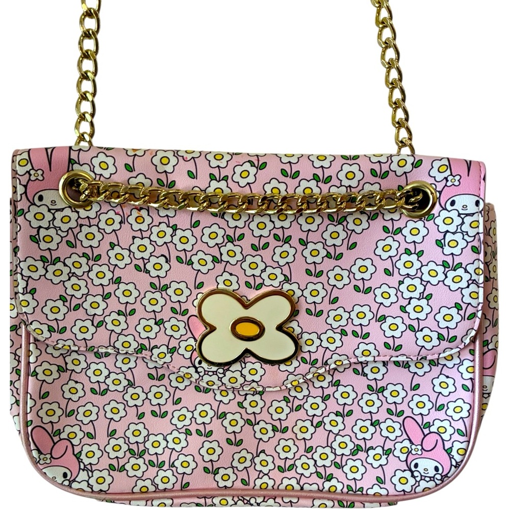 Sanrio Character My Melody Daisy Chain Flower Field Crossbody Shoulder Bag